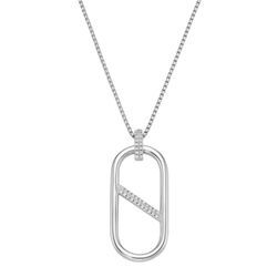 Kette mit Anhänger GIORGIO MARTELLO MILANO "Anhänger mit Zirkonia, Silber 925", silber, Halsketten, Damen, 45cm, Silber 925 (Sterlingsilber)