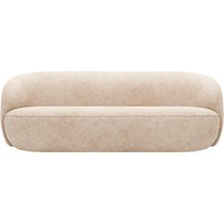 3-Sitzer LEGER HOME BY LENA GERCKE "Effie" Sofas Gr. B/H/T: 215cm x 76cm x 92cm, Bouclé recycelt, beige (cream) in einer einzigartigen runden Form, komfortables Sitzen