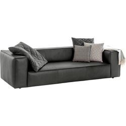 3-Sitzer W.SCHILLIG "around-the-block" Sofas Gr. B/H/T: 260cm x 66cm x 104cm, Longlife Xtra-Leder Z69, grau (anthracite z69) mit eleganter Biese, Federkern