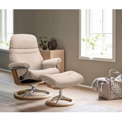 Relaxsessel STRESSLESS "Sunrise", beige (light beige q2 faron), B:83cm H:105cm T:74cm, Leder BATICK: BATICK ist ein leicht korrigiertes, durchgefärbtes und genarbtes Möbelleder, bei dem die meisten Unebenheiten und Spuren in der Regel entfernt wurden., Leder PALOMA: PALOMA ist ein durchgefärbtes Semianilin-Möbelleder mit natürlicher Narbung., ROHLEDER Stoff Q2 FARON: Ein fester zuverlässiger Boucl