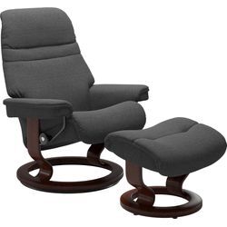 Relaxsessel STRESSLESS "Sunrise", grau (dunkelgrau q2 faron), B:79cm H:103cm T:73cm, Leder BATICK: BATICK ist ein leicht korrigiertes, durchgefärbtes und genarbtes Möbelleder, bei dem die meisten Unebenheiten und Spuren in der Regel entfernt wurden., Leder PALOMA: PALOMA ist ein durchgefärbtes Semianilin-Möbelleder mit natürlicher Narbung., ROHLEDER Stoff Q2 FARON: Ein fester zuverlässiger Bouclu0