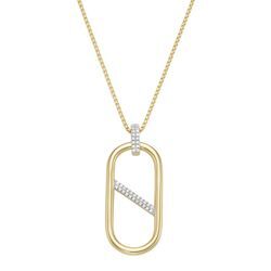 Kette mit Anhänger GIORGIO MARTELLO MILANO "Anhänger mit Zirkonia, Silber 925", gold, Halsketten, Damen, 45cm, Silber 925 (Sterlingsilber)