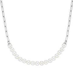 Collier "mit Muschelkern-Perlen, Silber 925", silber, GIORGIO MARTELLO MILANO, Halsketten, Damen, 45cm, Silber 925 (Sterlingsilber)