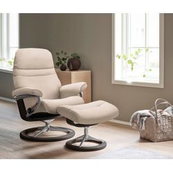 Relaxsessel STRESSLESS "Sunrise", beige (light beige q2 faron), B:79cm H:103cm T:73cm, Leder BATICK: BATICK ist ein leicht korrigiertes, durchgefärbtes und genarbtes Möbelleder, bei dem die meisten Unebenheiten und Spuren in der Regel entfernt wurden., Leder PALOMA: PALOMA ist ein durchgefärbtes Semianilin-Möbelleder mit natürlicher Narbung., ROHLEDER Stoff Q2 FARON: Ein fester zuverlässiger Boucl