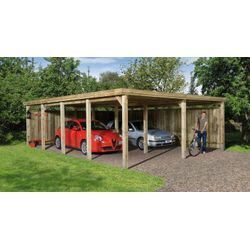 Doppelcarport WEKA "Gr. 3" Carports Gr. H: 215 cm, braun