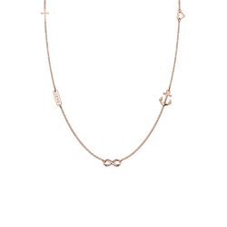 Kette mit Anhänger ELLI "Kreuz Herz Infinity Anker Stern Symbole 925 Silber" Halsketten Gr. 40, ohne Stein, Silber 925 (Sterlingsilber), Länge: 40 cm, rosegold Damen