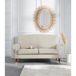 2-Sitzer "Rennes", beige (creme uni), B:160cm H:90cm T:93cm, Samtoptik (100% Polyester), Baumwollmix (50% Baumwolle, 50% Polyester), GUIDO MARIA KRETSCHMER HOME & LIVING, Sofas, in Samtoptik oder Baumwoll-Mix