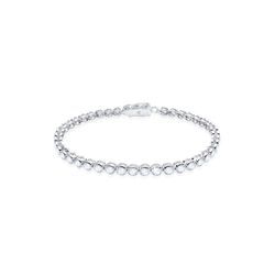 Armband ELLI PREMIUM "Topas 925 Sterling Silber" Armbänder Gr. 19 cm, mit Steinen, Silber 925 (Sterlingsilber), weiß (weiß, weiß) Damen