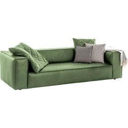 3-Sitzer W.SCHILLIG "around-the-block" Sofas Gr. B/H/T: 260 cm x 66 cm x 104 cm, Longlife Xtra-Leder Z69, grün (green z69) 3-Sitzer Sofas mit eleganter Biese, Federkern