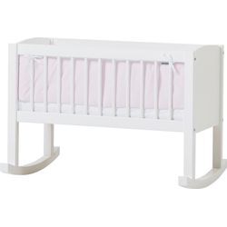 Stubenbett HOPPEKIDS, rosa (weiß, rosa mit nest mit schaummatratze), B:86cm H:62,5cm T:47cm, Holz teilmassiv, Babybetten, umbaubar zu Sitzbank, wahlweise mit Matratze & Zubehör