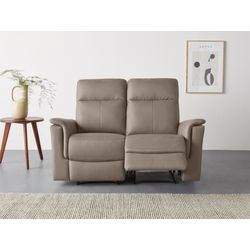 2-Sitzer HOME AFFAIRE "Southbrook", grau (hellgrau), B:144cm H:99cm T:92cm, Kunstleder 100% Polyurethan, Sofas, mit manueller und elektrischer Relaxfunktion