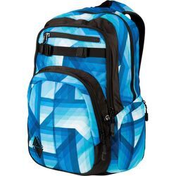 Schulrucksack NITRO "Chase", Gr. B/H/T: 37cm x 51cm x 23cm, blau (geo ocean), Polyester, Rucksäcke, Alltagsrucksack, Rucksack für Freizeit, Schule, Arbeit und Reise