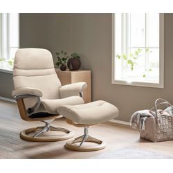 Relaxsessel STRESSLESS "Sunrise", beige (beige jasmine), B:83cm H:105cm T:74cm, Leder BATICK: BATICK ist ein leicht korrigiertes, durchgefärbtes und genarbtes Möbelleder, bei dem die meisten Unebenheiten und Spuren in der Regel entfernt wurden., Leder PALOMA: PALOMA ist ein durchgefärbtes Semianilin-Möbelleder mit natürlicher Narbung., ROHLEDER Stoff Q2 FARON: Ein fester zuverlässiger Bouclu00e9 m