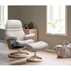 Relaxsessel STRESSLESS "Sunrise", grau (light grau jasmine), B:92cm H:105cm T:80cm, Leder BATICK: BATICK ist ein leicht korrigiertes, durchgefärbtes und genarbtes Möbelleder, bei dem die meisten Unebenheiten und Spuren in der Regel entfernt wurden., Leder PALOMA: PALOMA ist ein durchgefärbtes Semianilin-Möbelleder mit natürlicher Narbung., ROHLEDER Stoff Q2 FARON: Ein fester zuverlässiger Bouclu00