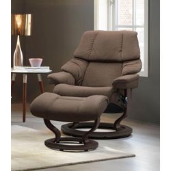 Relaxsessel STRESSLESS "Reno", braun (schwarz beige q2 faron), B:79cm H:98cm T:75cm, Leder BATICK: BATICK ist ein leicht korrigiertes, durchgefärbtes und genarbtes Möbelleder, bei dem die meisten Unebenheiten und Spuren in der Regel entfernt wurden., Leder PALOMA: PALOMA ist ein durchgefärbtes Semianilin-Möbelleder mit natürlicher Narbung., ROHLEDER Stoff Q2 FARON: Ein fester zuverlässiger Bouclu0