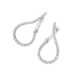 Paar Creolen SMART JEWEL "geschwungen mit Zirkonia Steinen, Silber 925" Ohrringe Gr. Silber 925 (Sterlingsilber), weiß Damen