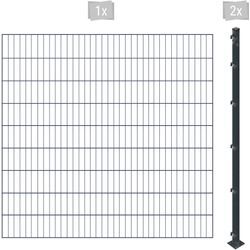 Einstabmattenzaun ARVOTEC "ESSENTIAL 180 zum Einbetonieren", grau (anthrazit), H:180cm, Stahl, Kunststoff, Zaunelemente, Zaunhöhe 180 cm, Zaunlänge 2 - 60 m