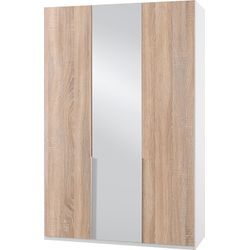 Kleiderschrank WIMEX "New York", weiß (weiß, front struktureichefarben hell), B:135cm H:208cm T:58cm, Schränke