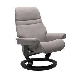 Relaxsessel STRESSLESS "Sunrise", grau (grau jasmine), B:79cm H:103cm T:73cm, Leder BATICK: BATICK ist ein leicht korrigiertes, durchgefärbtes und genarbtes Möbelleder, bei dem die meisten Unebenheiten und Spuren in der Regel entfernt wurden., Leder PALOMA: PALOMA ist ein durchgefärbtes Semianilin-Möbelleder mit natürlicher Narbung., ROHLEDER Stoff Q2 FARON: Ein fester zuverlässiger Bouclu00e9 mit