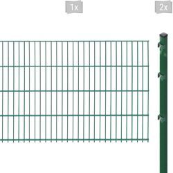 Doppelstabmattenzaun ARVOTEC "ESSENTIAL 83 zum Einbetonieren", grün (dunkelgrün), H:83cm, Stahl, Kunststoff, Zaunelemente, Zaunhöhe 83 cm, Zaunlänge 2 - 60 m