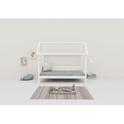 Hausbett THUKA "Nordic Kinderbett, Spielbett, Daybett", weiß, B:99cm H:183,6cm L:210cm, Betten, Kinderbett, bester Qualität, Haus Gestell, umbaubar in Einzelbett