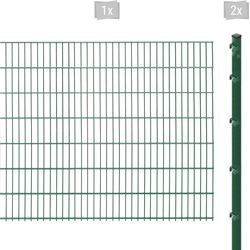 Doppelstabmattenzaun ARVOTEC "ESSENTIAL 143 zum Einbetonieren", grün (dunkelgrün), H:143cm, Stahl, Kunststoff, Zaunelemente, Zaunhöhe 143 cm, Zaunlänge 2 - 60 m