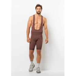 Fahrradhose JACK WOLFSKIN "MOROBBIA BIB SHORTS M" Gr. L (52), Normalgrößen, braun (schwarz, rust) Hosen