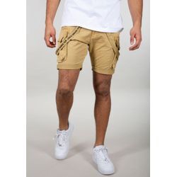 Shorts ALPHA INDUSTRIES "Alpha Industries Men - Shorts Utility Short" Gr. 28, Normalgrößen, beige (sand), Herren, Obermaterial: 98% Baumwolle, 2% Elastan, Hosen