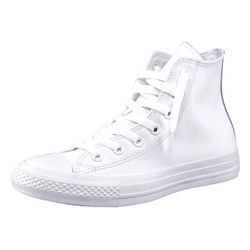 Sneaker CONVERSE "Chuck Taylor All Star Hi Monocrome Leather" Gr. 36,5, weiß Schuhe