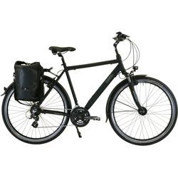 Trekkingrad HAWK BIKES "Trekking Gent Premium Plus Black" Fahrräder Gr. 52 cm, 28 Zoll (71,12 cm), schwarz für Herren