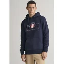 Hoodie GANT "REG ARCHIVE SHIELD HOODIE" Gr. 4XL, blau (evening blue) Herren Sweatshirts mit modischer Logostickerei auf der Brust