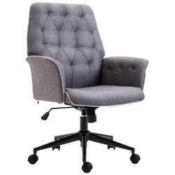 HOMCOM Bürostuhl mit Wippfunktion grau 66B x 69L x 89,5-97Hcm