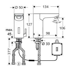 Schell Celis E HD-M Elektronische Waschtischarmatur, Mischwasser, Batteriebetrieb, Chrom 012290699