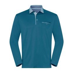 Langarmshirt HAJO "Langarm-Shirt" Gr. 44/46, blau (petrol) Herren Shirts