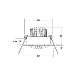 BRUMBERG LED-Einbaustrahler Tirrel-R, RC-dimmbar, alu matt