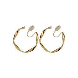 Daisred Paar Ohrclips Hoop Ohrringe Clip On Ohrringe nicht Piercing Ohrringe Set für Damen, elegant, goldfarben