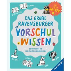 Das große Ravensburger Vorschulwissen beantwortet Kinderfragen zu unterschiedlichsten Themen kompetent, altersgerecht und verständlich