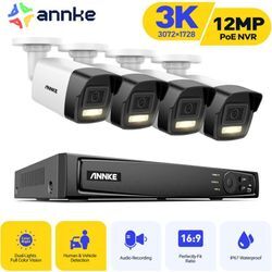 ANNKE Überwachungskamera Set Aussen 12MP H.265+ NVR mit 4 Kameras 5MP Bewegungserkennung E-Mail Alarm Fernzugriff