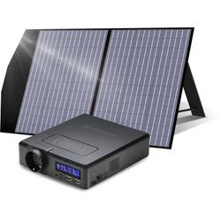 Allpowers - Power Station Solar Generator ac Power Bank 200W 154Wh with 100 w Solar Panel for Outdoors Camping Travel Emergency S200