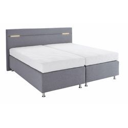 Boxspringbett, grau (strukturstoff grau), mit LED-Beleuchtung, Liegefläche B/L: 200cm x 200cm, H3, 7-Zonen-Kaltschaummatratze, Bezug Unterbox und Kopfteil: Strukturstoff (77% Polyester und 23% Viskose), Bezug Obermatratze 100% Polyester, waschbar bis 60u00b0C, WESTFALIA SCHLAFKOMFORT, Komplettbetten, Boxspringbett, wahlweise mit LED-Beleuchtung