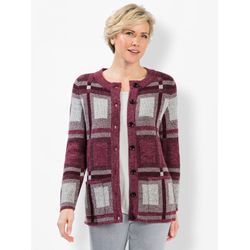 Strickjacke CLASSIC, Damen, Gr. 38, rot (bordeaux, graphit, gemustert), 83% Polyacryl, 13% Polyamid, 4% Polyester, gemustert, mehrfarbig, Langarm, Strickjacken