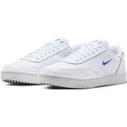 Sneaker NIKE SPORTSWEAR "Court Vintage", Gr. 38,5, weiß (weiß, blau), Leder, Synthetik, sportlich, Schuhe