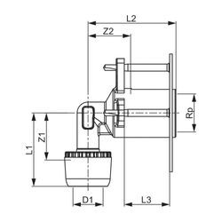 Tece logo-Ax Wanddurchführungswinkel Dimension 16mm x Rp 1/2", Siliziumbronze 8803901