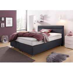 Boxspringbett, grau (strukturstoff anthrazit), ohne LED-Beleuchtung, Liegefläche B/L: 180cm x 200cm, H2, 7-Zonen-Kaltschaummatratze, Bezug Unterbox und Kopfteil: Strukturstoff (77% Polyester und 23% Viskose), Bezug Obermatratze 100% Polyester, waschbar bis 60u00b0C, WESTFALIA SCHLAFKOMFORT, Komplettbetten, Boxspringbett, wahlweise mit LED-Beleuchtung