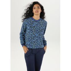 Shirtbluse ANISTON SELECTED Gr. 34, blau (dunkelblau, blau, olivgrün) Damen Blusen mit aufregendem Druck und legerer Passform - NEUE KOLLEKTION