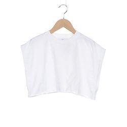 bershka Damen T-Shirt, weiß, Gr. 34