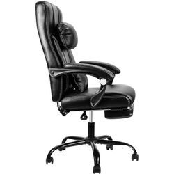 Gaming Stuhl Ergonomischer Bürostuhl mit Fußstütze Schreibtischstuhl verstellbare Kopfstütze Lordosenstütze Höhenverstellung Chefsessel - Tolletour