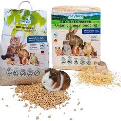 COSYPET Einstreu Set 10 kg Pellets + 3,2 kg Flocken Kaninchen, Hamster 100% Bio