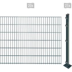 Doppelstabmattenzaun ARVOTEC "EASY 123 zum Aufschrauben", grau (anthrazit), H:123cm, Stahl, Kunststoff, Zaunelemente, Zaunhöhe 123 cm, Zaunlänge 2 - 60 m