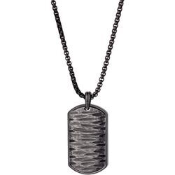 Kette mit Anhänger FIRETTI "Schmuck Geschenk Edelstahl Halsschmuck Halskette Dog Tag Crag Fels" Halsketten Gr. Edelstahl, L: 52cm, schwarz (antikfarben-schwarz) Damen